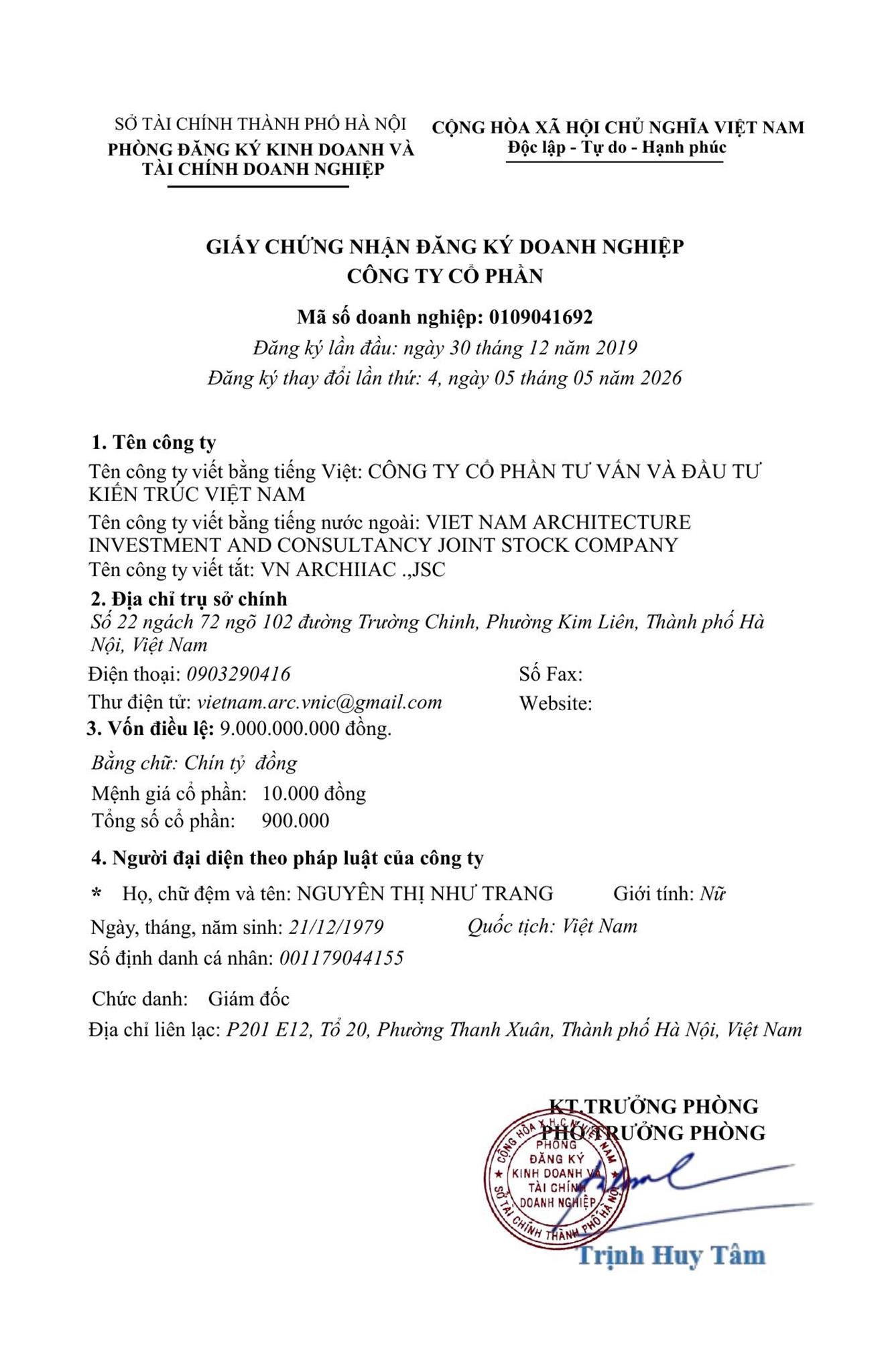 Đăng ký doanh nghiệp VNIC